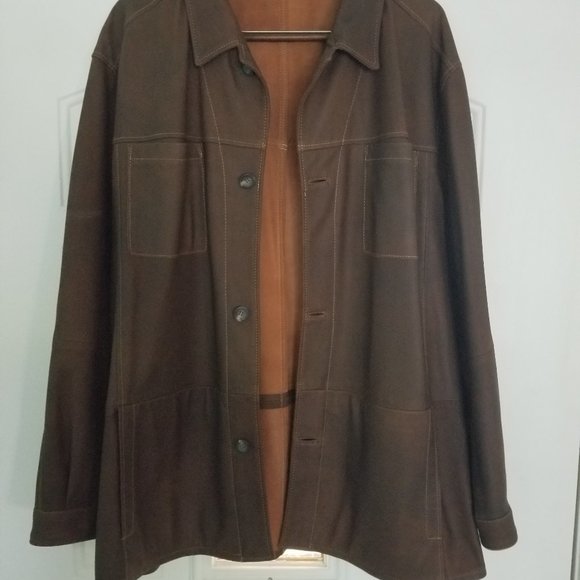 Bugatti Leather Overcoat M - Picture 1 of 13
